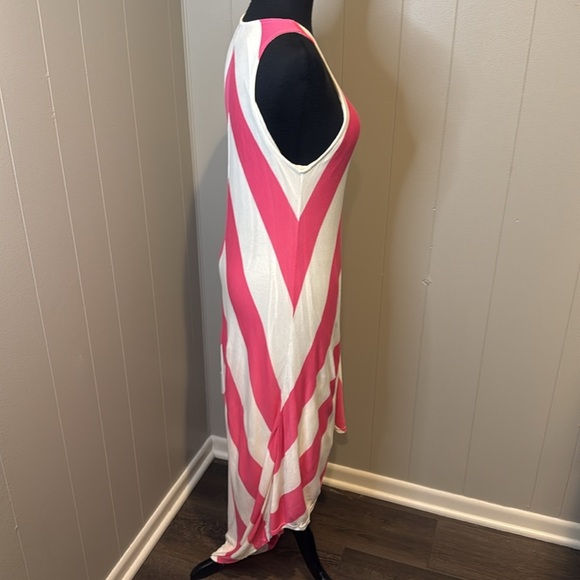 Ella Moss Women’s Large Sleeveless High/Low Striped Maxi Dress Underline Dress - Picture 4 of 8